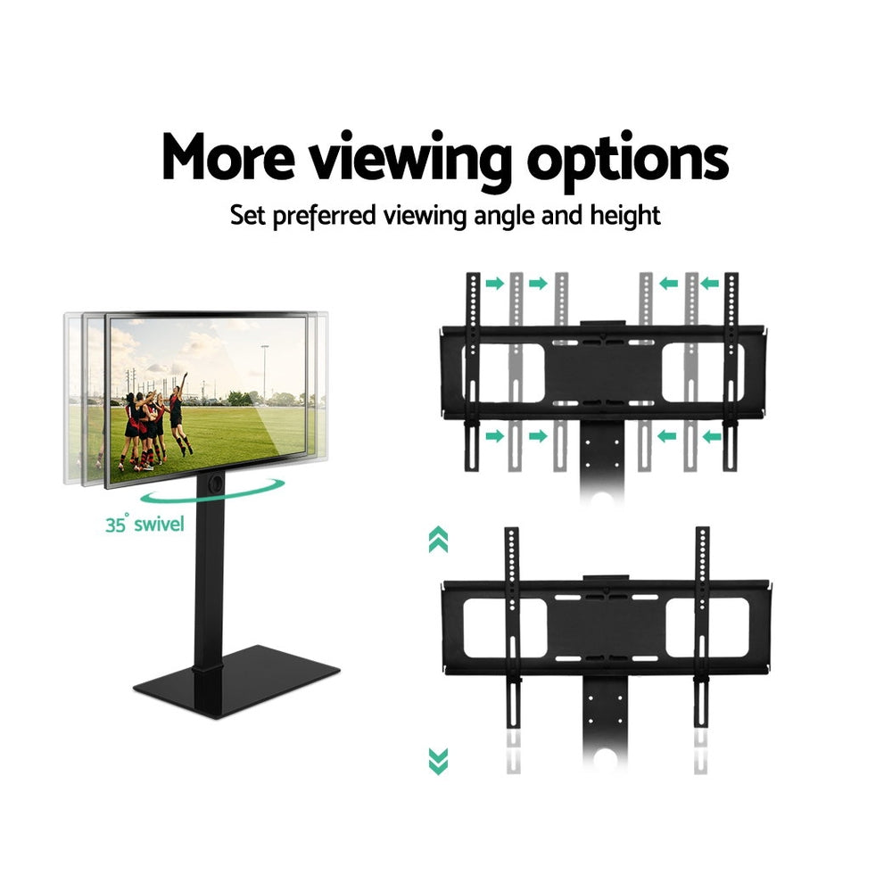 Floor TV Stand Brakcket Mount Swivel Height Adjustable 32 to 70 Inch Black - Homecoze