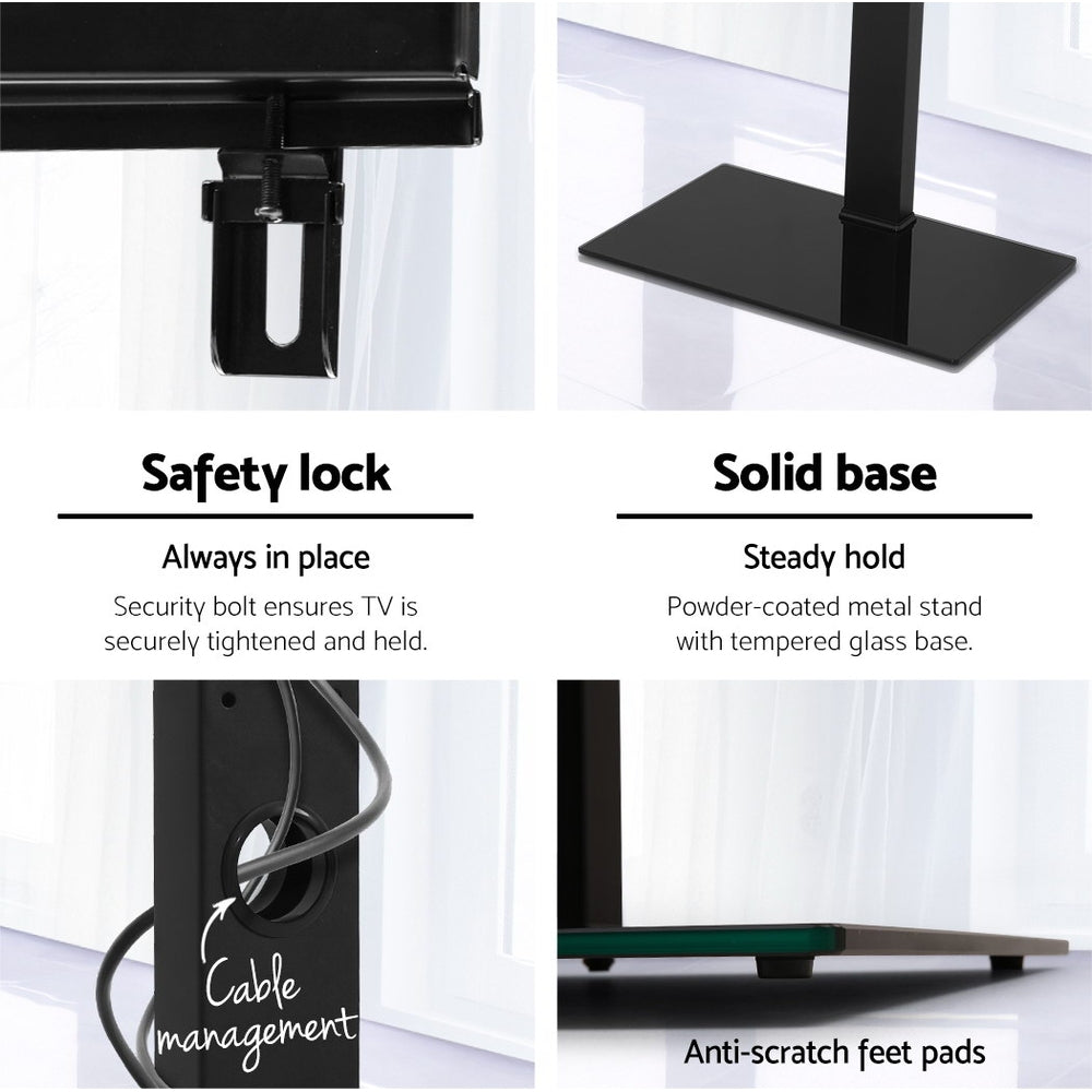 Floor TV Stand Brakcket Mount Swivel Height Adjustable 32 to 70 Inch Black - Homecoze