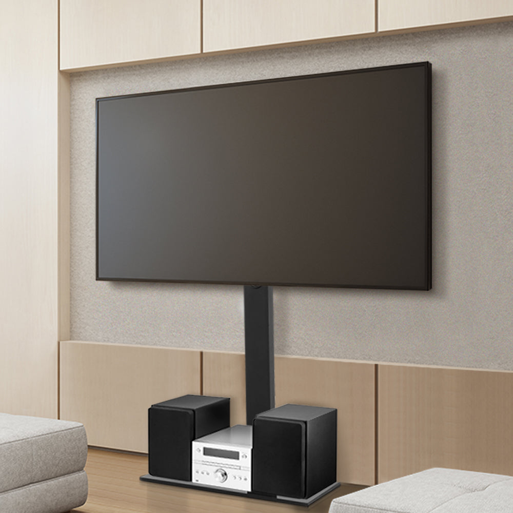 Floor TV Stand Brakcket Mount Swivel Height Adjustable 32 to 70 Inch Black - Homecoze