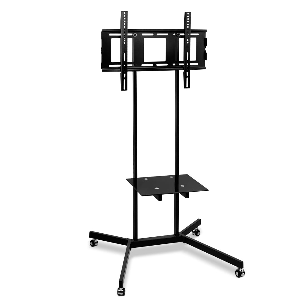 TV Mount on Stand with Castor Wheels - Black - Homecoze