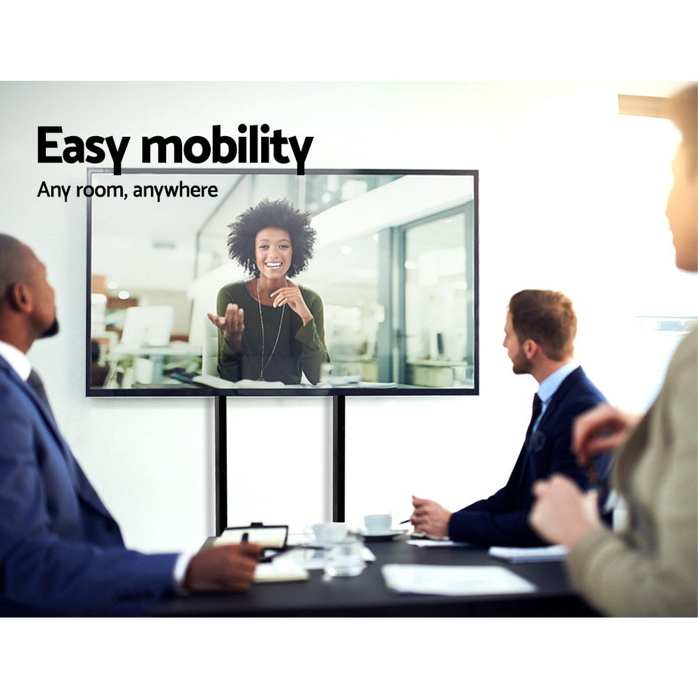 TV Mount on Stand with Castor Wheels - Black - Homecoze