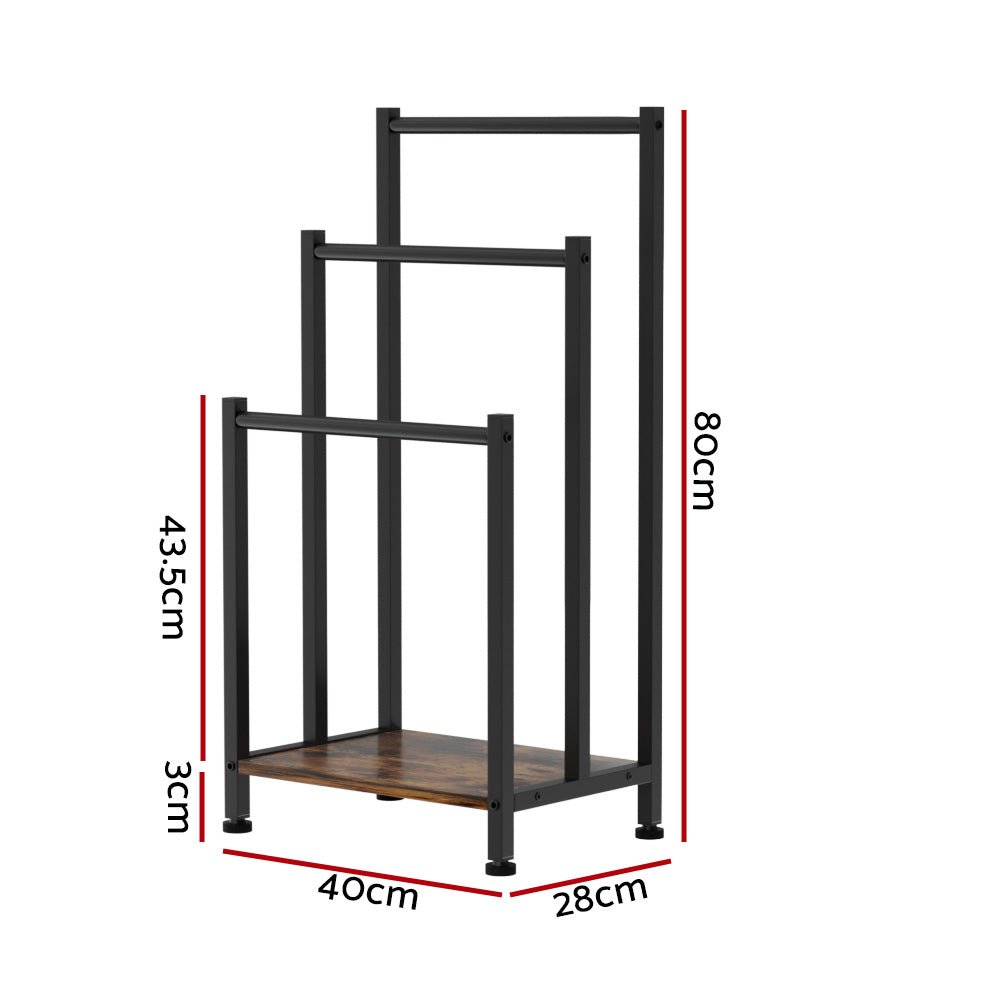 Modern Rustic 3 Tier Freestanding Towel Rack - Homecoze
