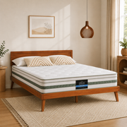 Tulsa (Queen) Bed Frame & Mintara Mattress Set - Walnut