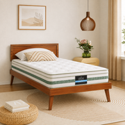 Tulsa (Single) Bed Frame & Mintara Mattress Set - Walnut