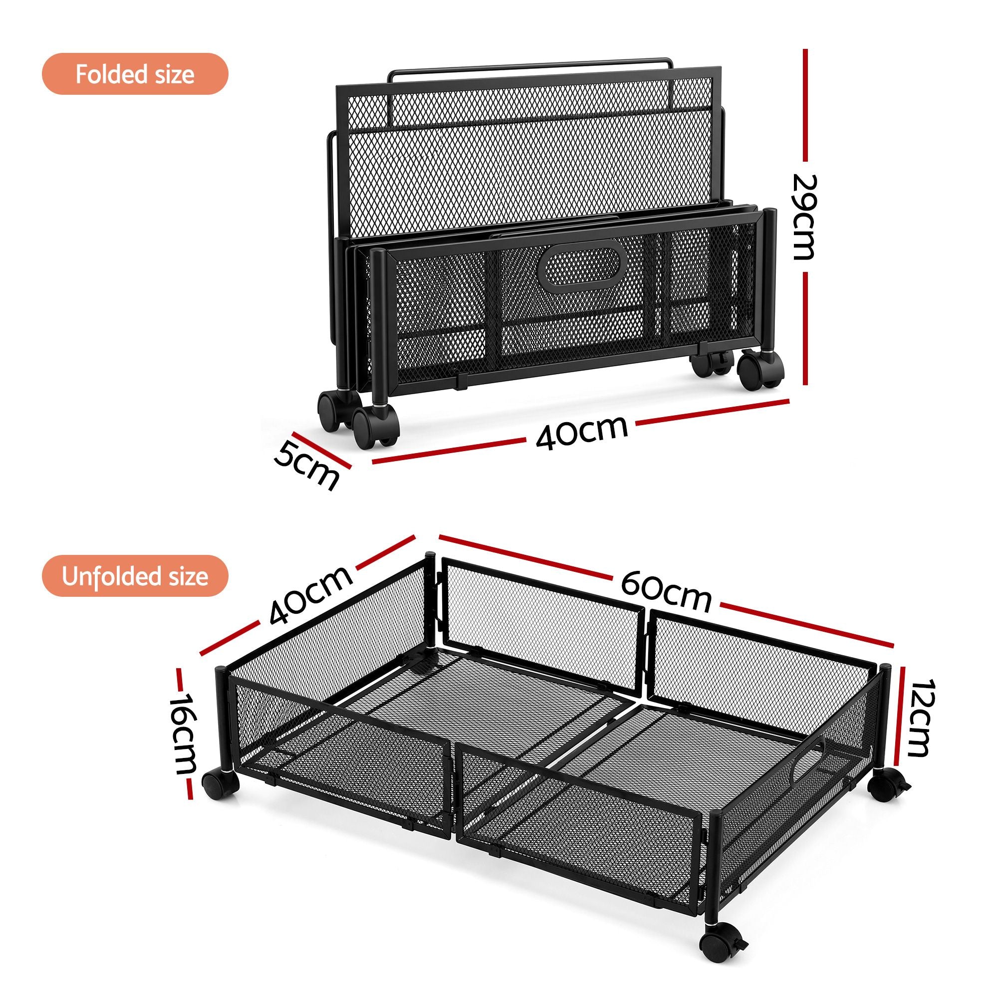 Under Bed Storage Drawers (2-Pack) – Black