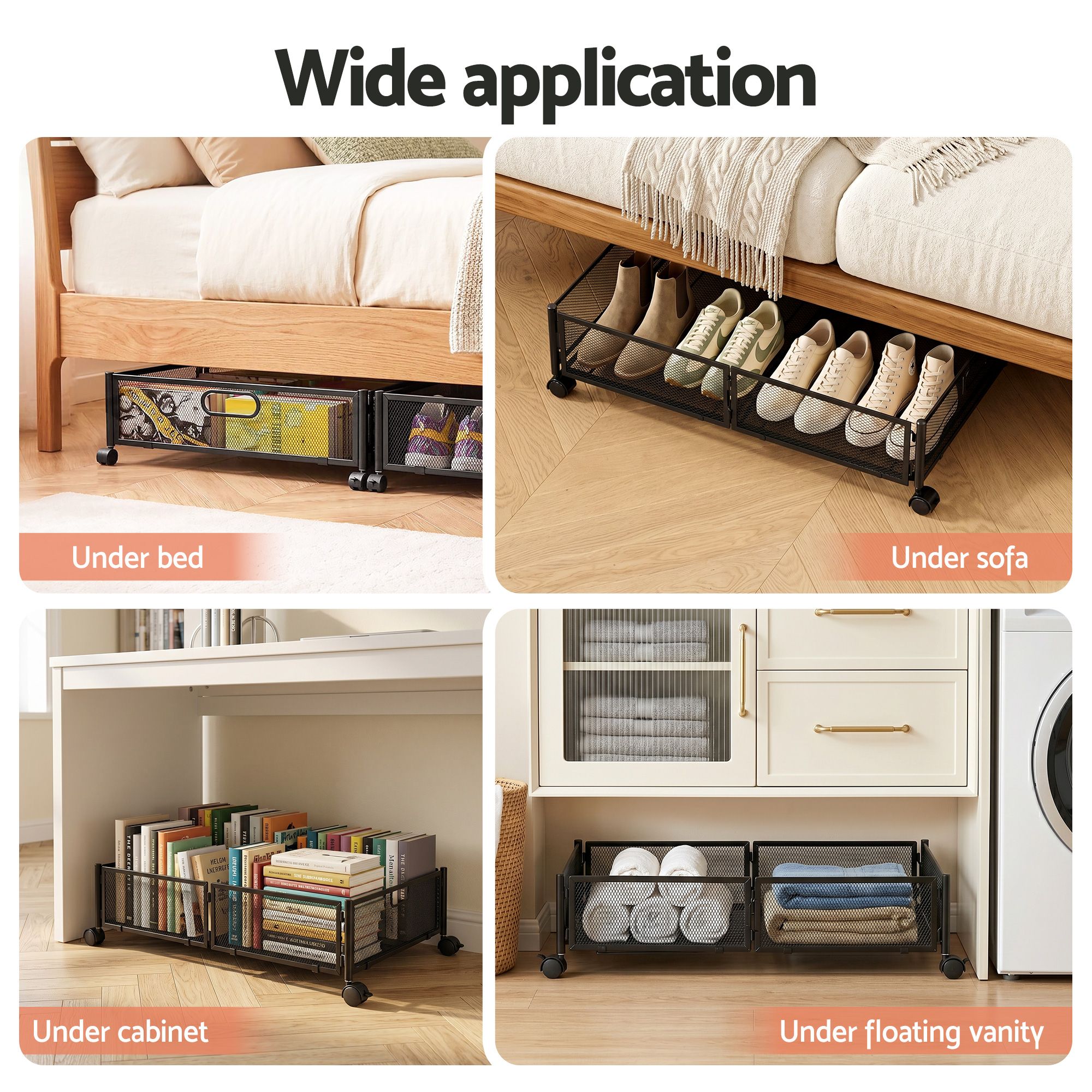 Under Bed Storage Drawers (2-Pack) – Black