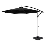 3m Cantilever Umbrella with Base - Black - Homecoze