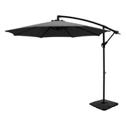 3m Cantilever Umbrella with Base - Charcoal - Homecoze