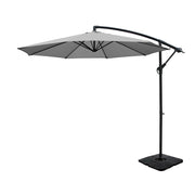 3m Cantilever Umbrella with Base - Grey - Homecoze