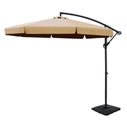 3m Cantilever Valance Umbrella with Base - Beige - Homecoze