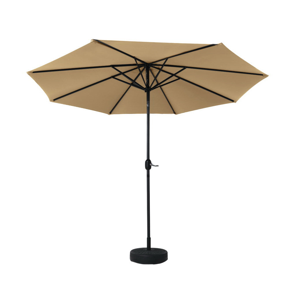 2.7m Centre Post Tilt Umbrella with Base - Beige - Homecoze
