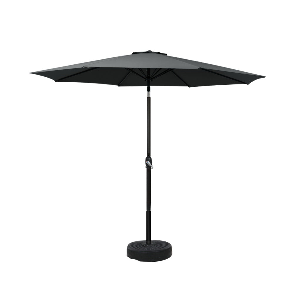 2.7m Centre Post Tilt Umbrella with Base - Black - Homecoze