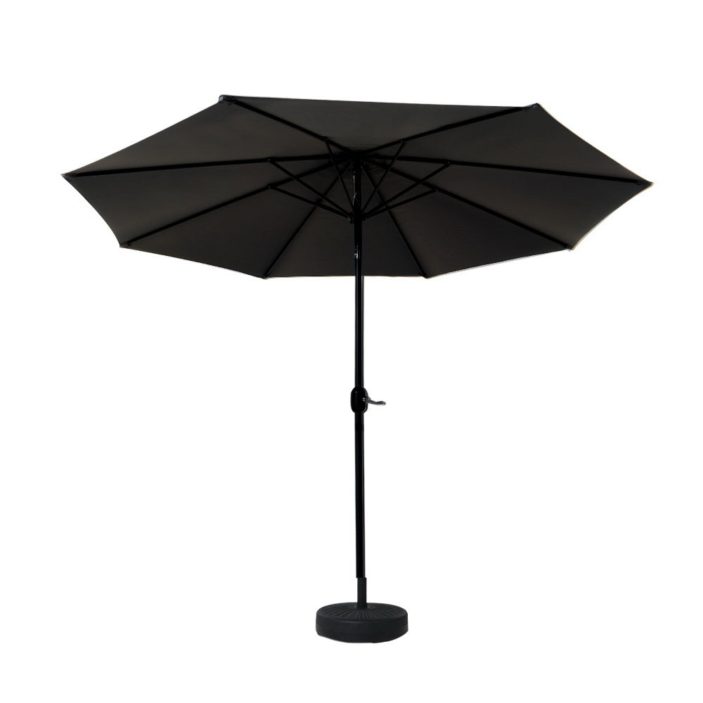 2.7m Centre Post Tilt Umbrella with Base - Black - Homecoze