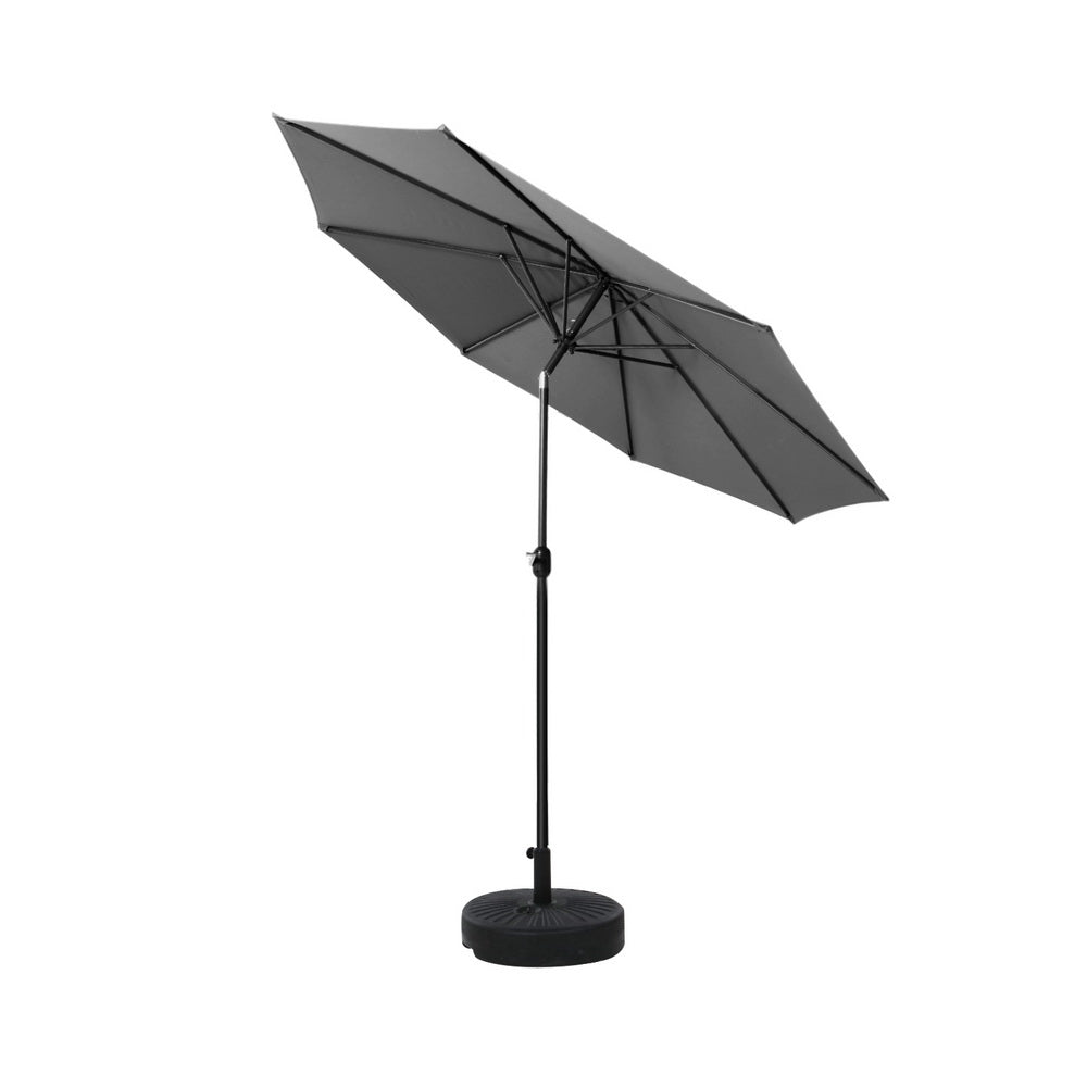 2.7m Centre Post Tilt Umbrella with Base - Charcoal - Homecoze
