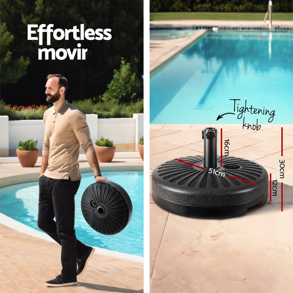 2.7m Centre Post Tilt Umbrella with Base - Charcoal - Homecoze