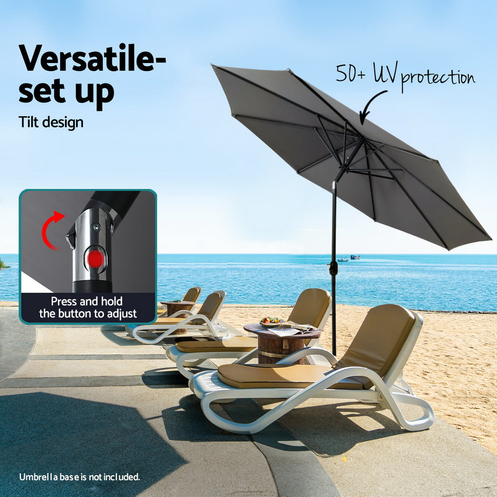2.7m Centre Post Tilt Umbrella - Charcoal - Homecoze