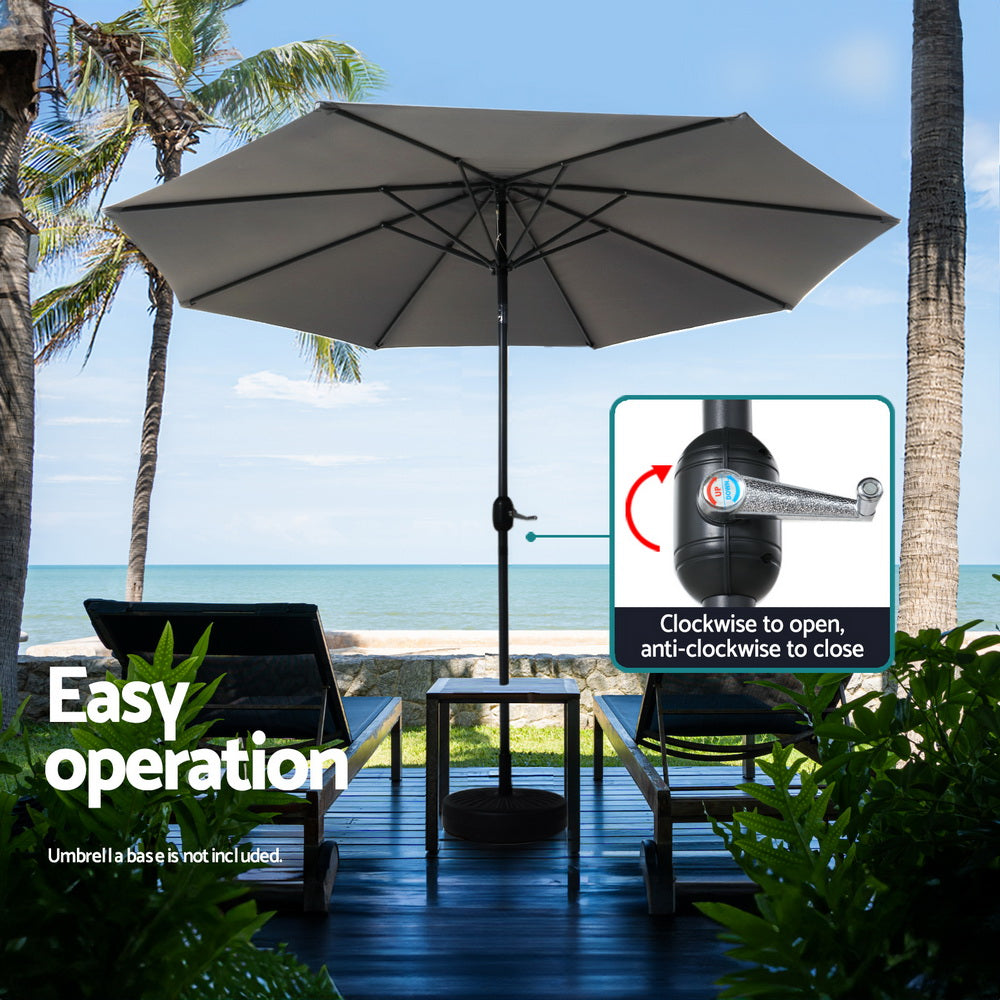 2.7m Centre Post Tilt Umbrella - Charcoal - Homecoze