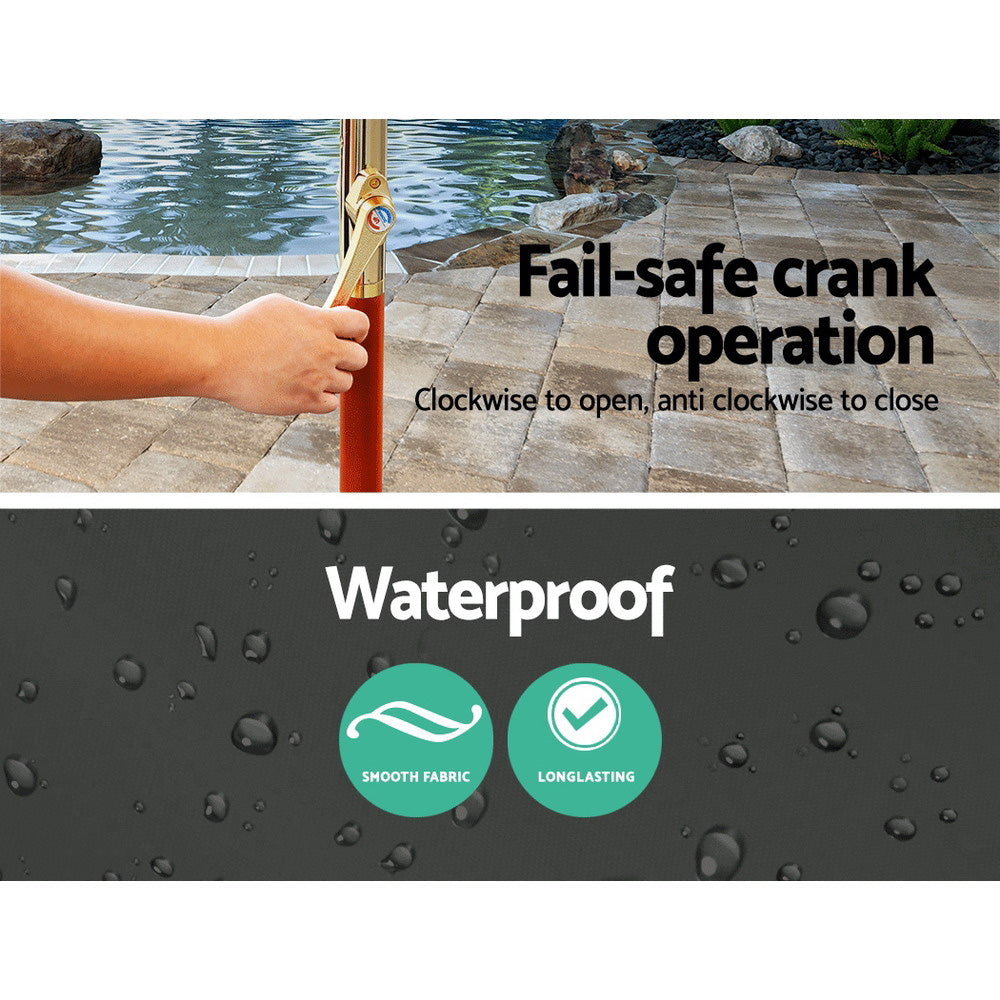 3m Centre Post Wooden Umbrella - Charcoal - Homecoze