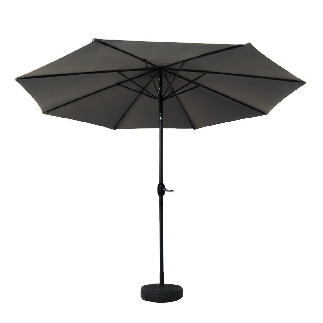 3m Centre Post Tilt Umbrella with Base - Charcoal - Homecoze