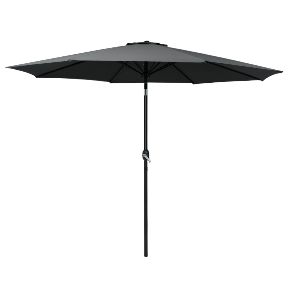 3m Centre Post Tilt Umbrella - Black - Homecoze