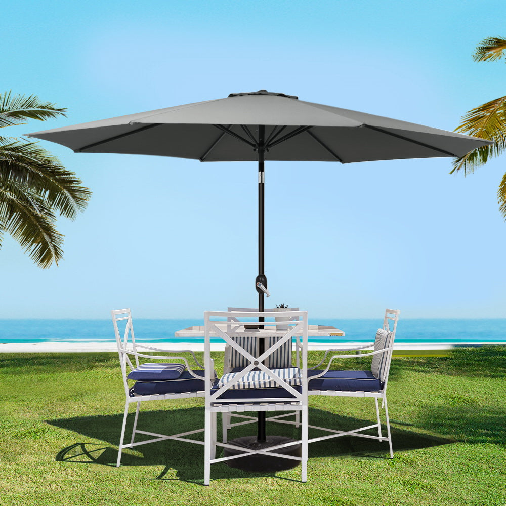 3m Centre Post Tilt Umbrella - Charcoal - Homecoze
