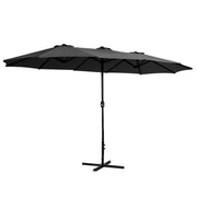 4.57m Extra Large Twin Umbrella - Black - Homecoze