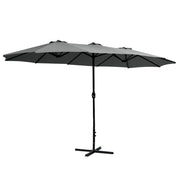 4.57m Extra Large Twin Umbrella - Charcoal - Homecoze