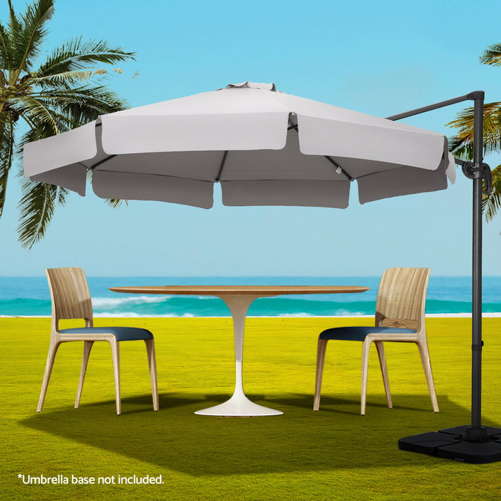 3m Rotatable Cantilever Valance Umbrella - Grey