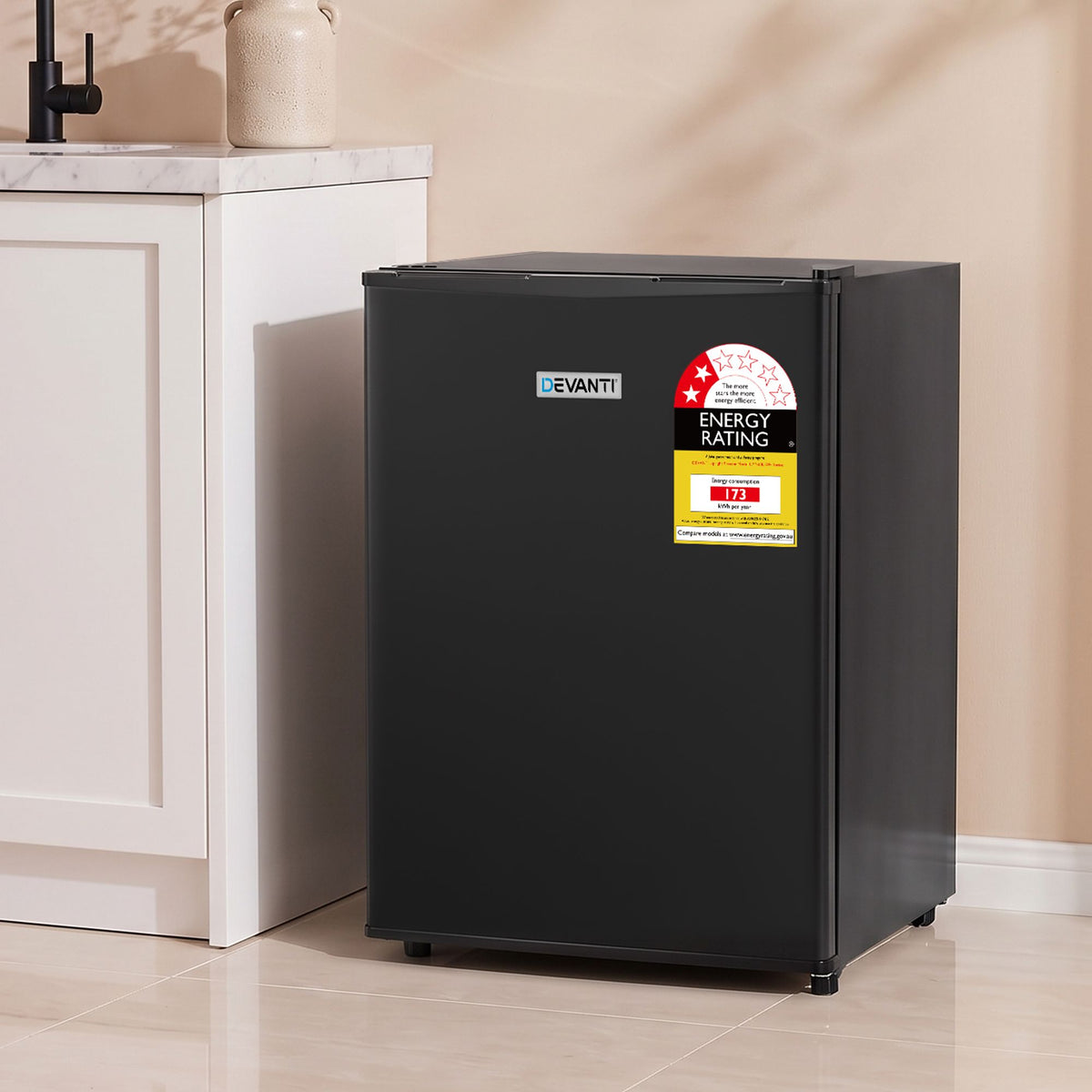 Devanti 42L Upright Freezer Fridge Black - Homecoze