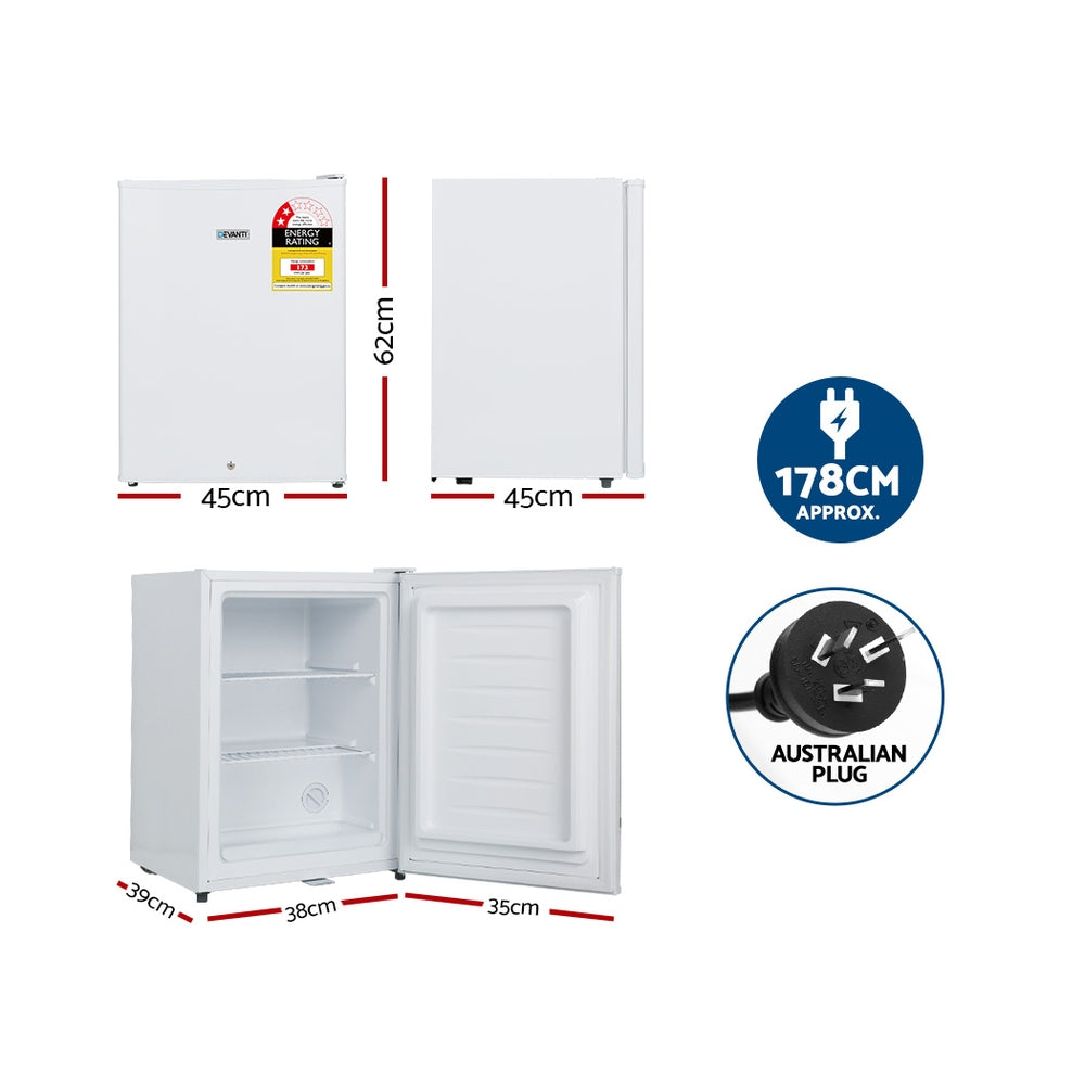 60L Small Bar Fridge Freezer - White - Homecoze