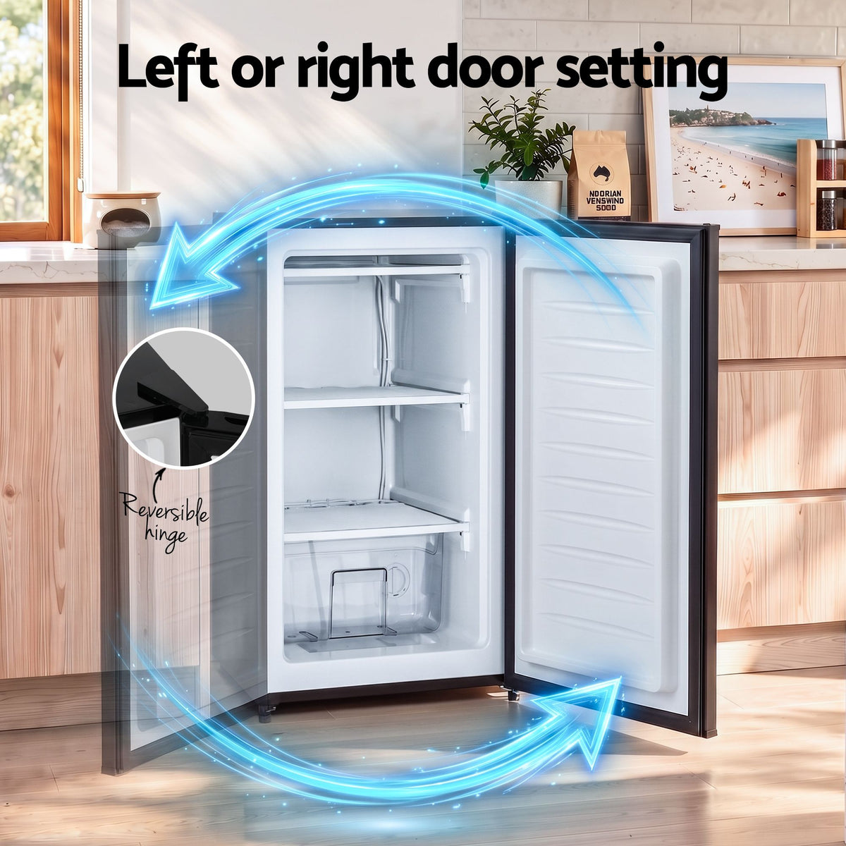 Devanti 81L Upright Freezer Fridge Black - Homecoze