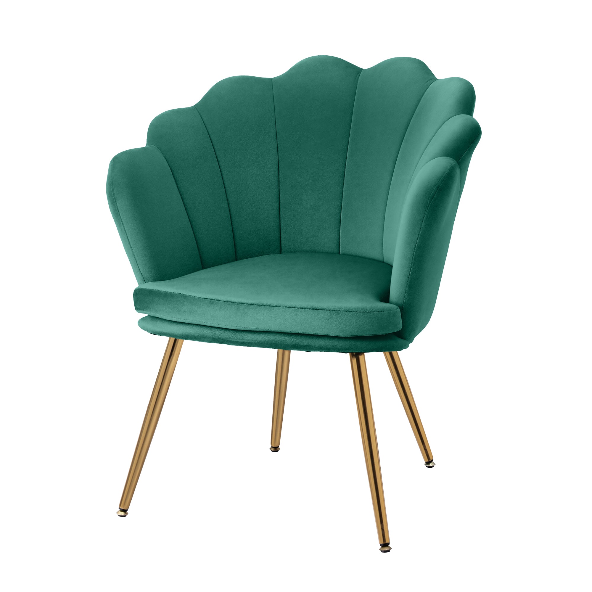 Green Velvet Retro Accent Feature Shell Chair - Homecoze