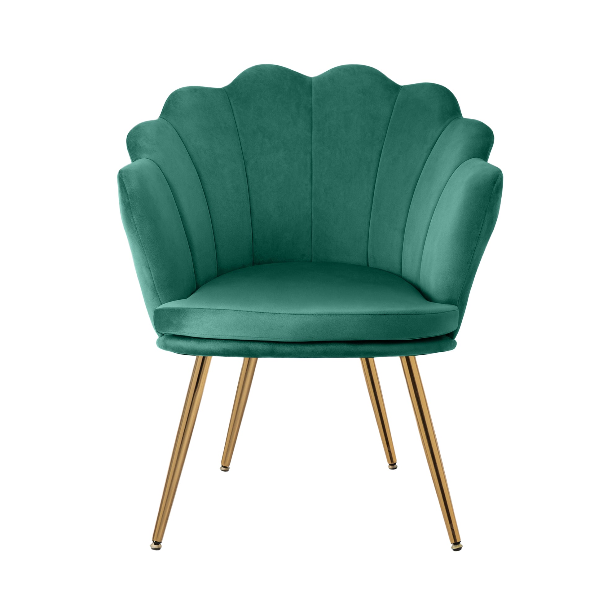 Green Velvet Retro Accent Feature Shell Chair - Homecoze