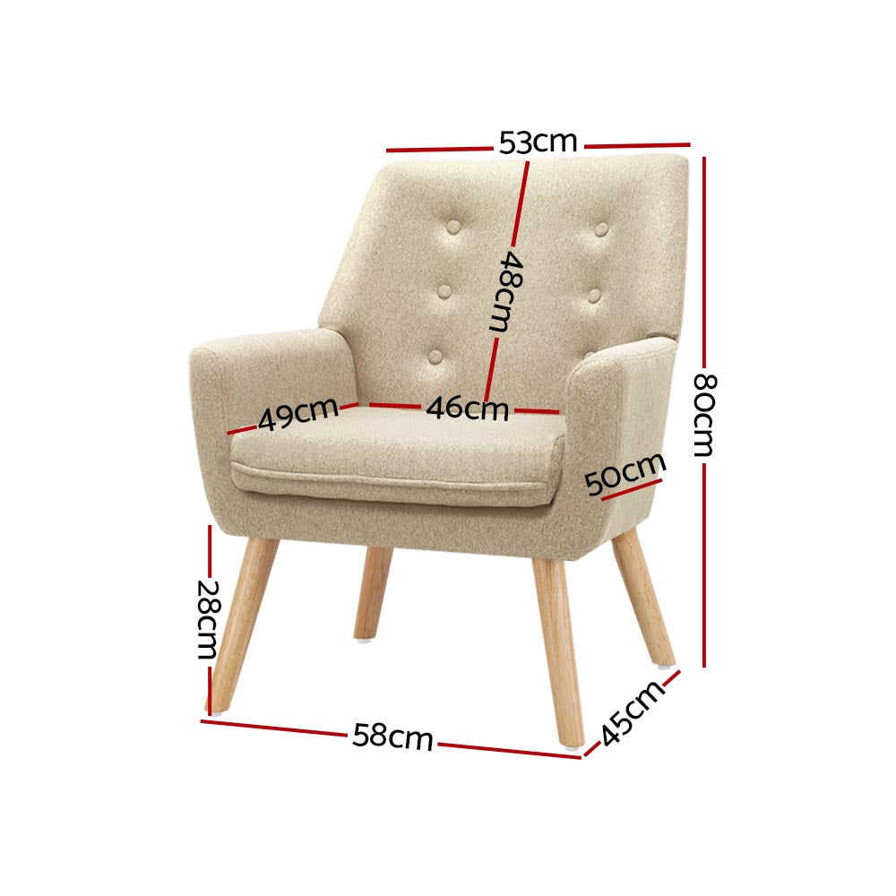 Fabric Feature Armchair - Beige - Homecoze