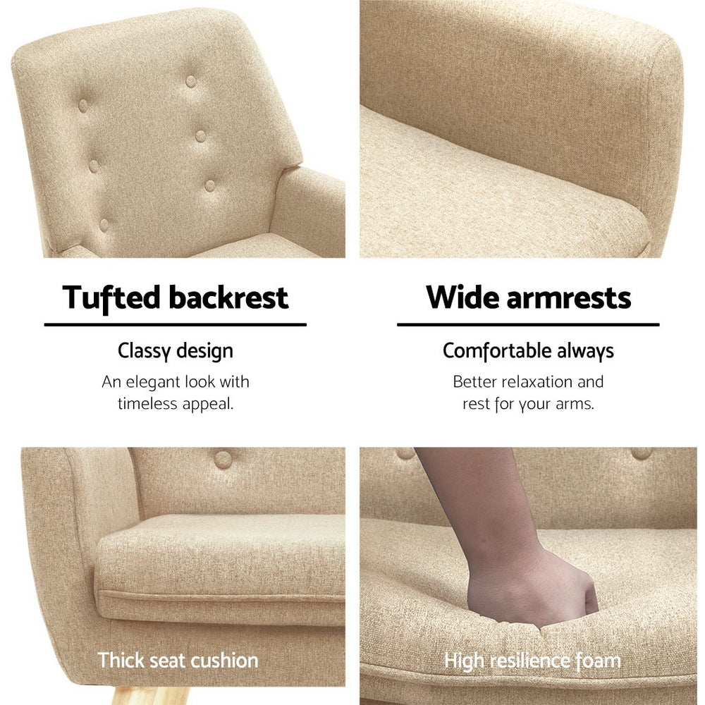 Fabric Feature Armchair - Beige - Homecoze