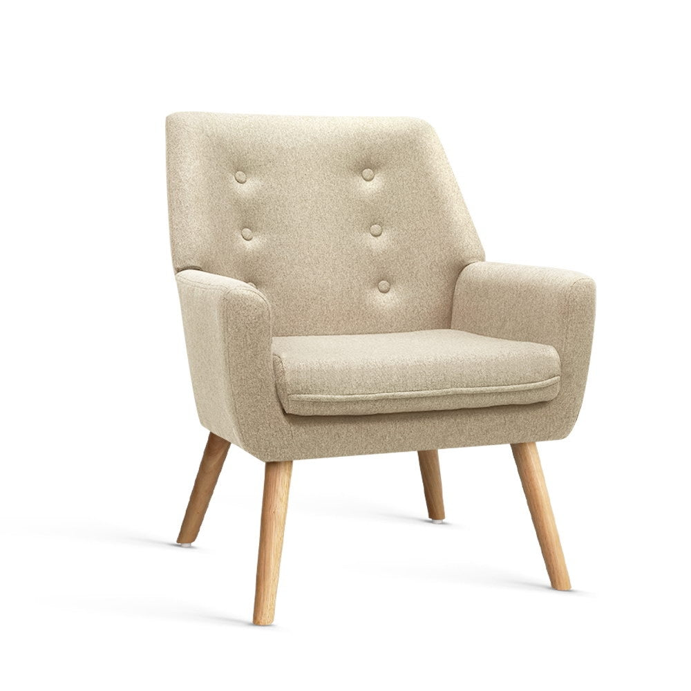 Fabric Feature Armchair - Beige - Homecoze