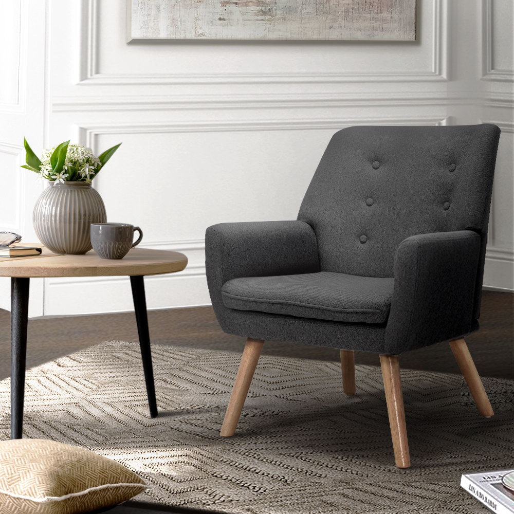 Fabric Feature Armchair - Charcoal - Homecoze