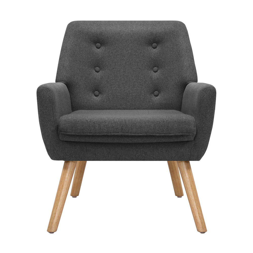Fabric Feature Armchair - Charcoal - Homecoze