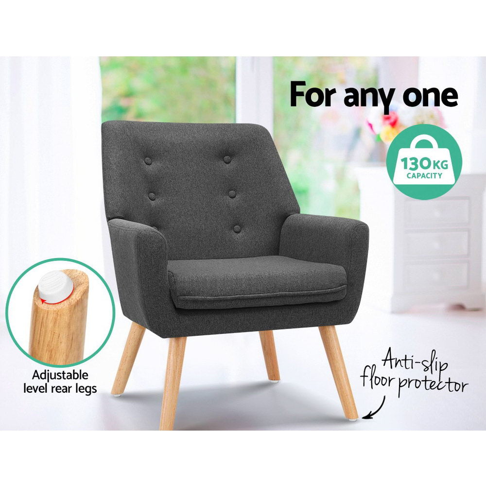 Fabric Feature Armchair - Charcoal - Homecoze