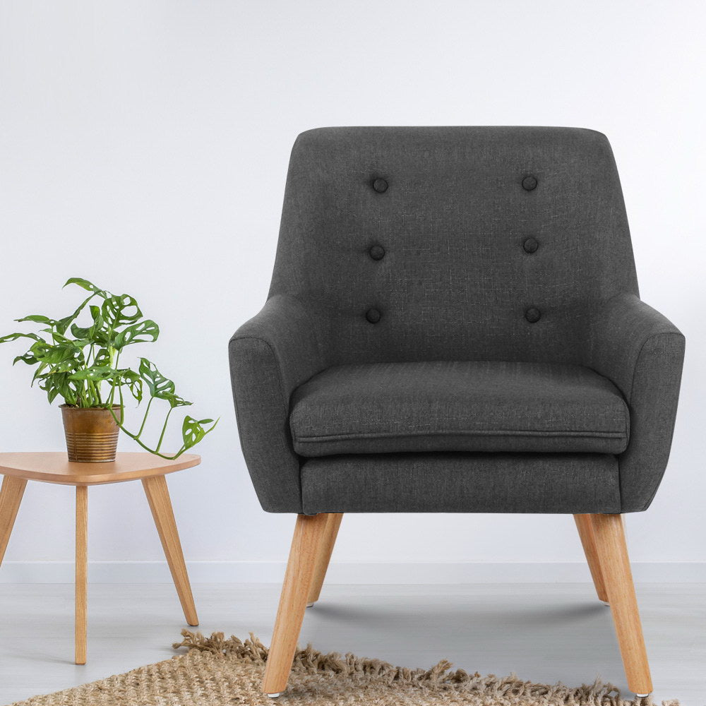 Fabric Feature Armchair - Charcoal - Homecoze