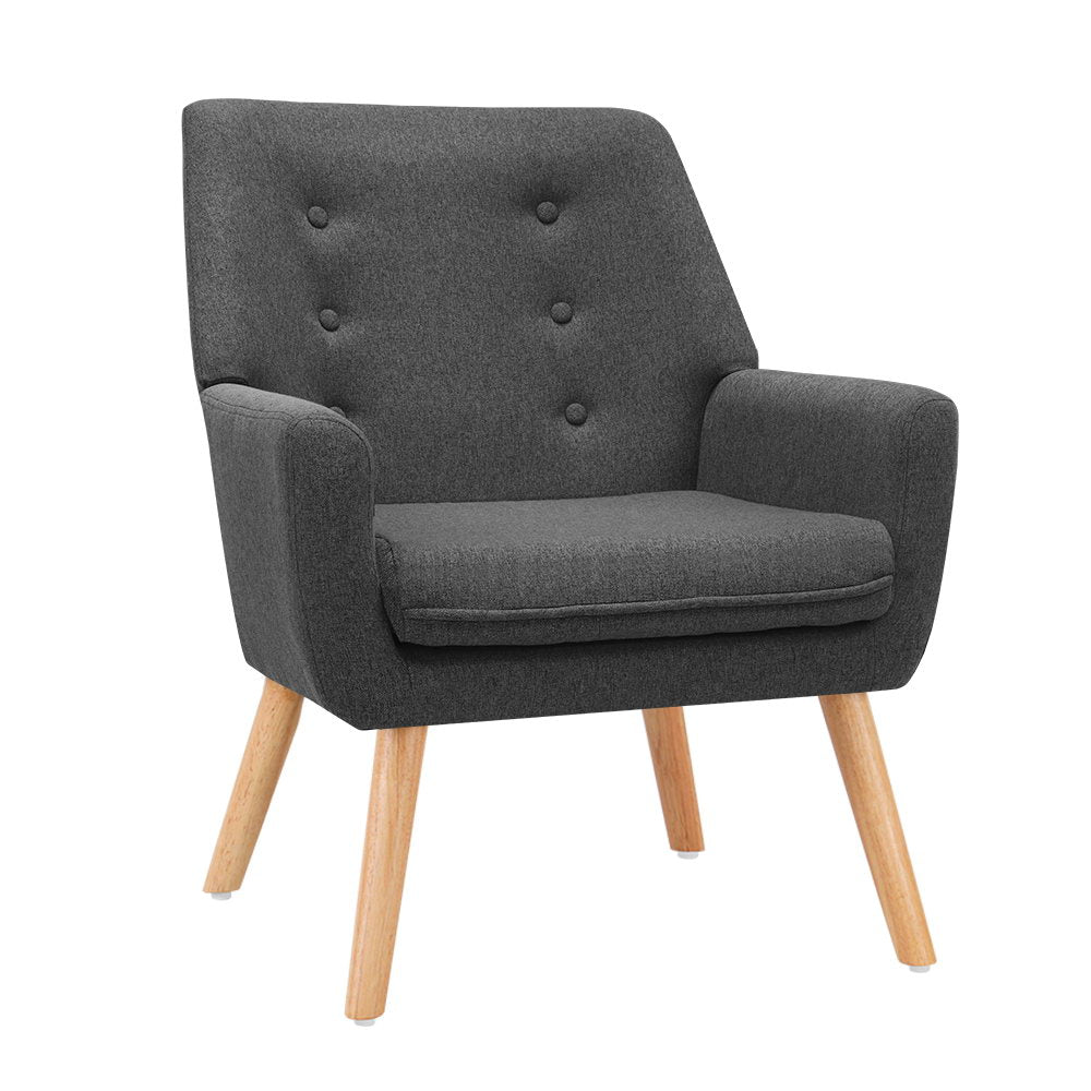 Fabric Feature Armchair - Charcoal - Homecoze