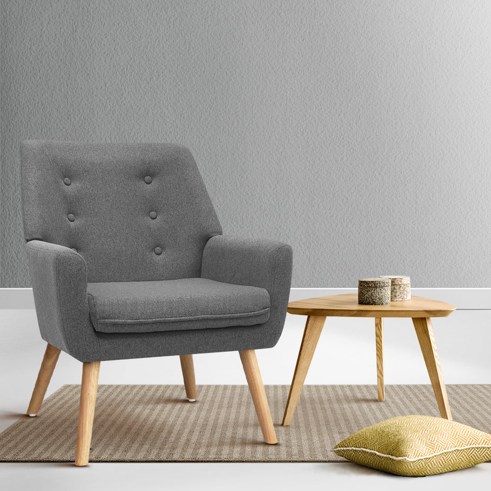 Fabric Feature Armchair - Grey - Homecoze