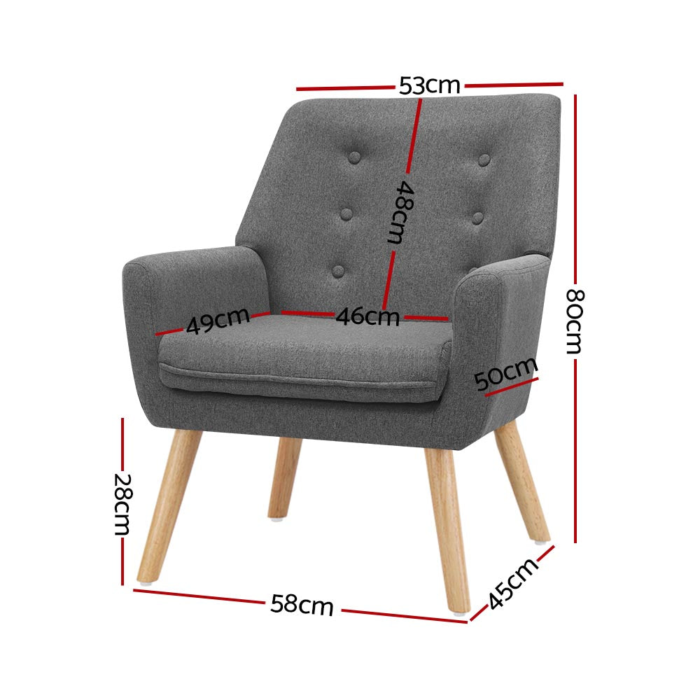 Fabric Feature Armchair - Grey - Homecoze