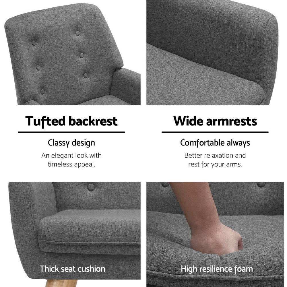 Fabric Feature Armchair - Grey - Homecoze