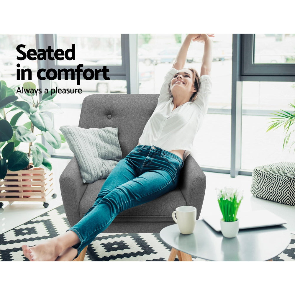 Fabric Feature Armchair - Grey - Homecoze