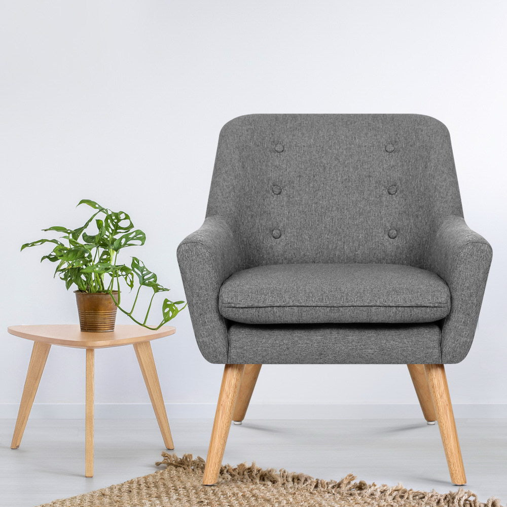 Fabric Feature Armchair - Grey - Homecoze
