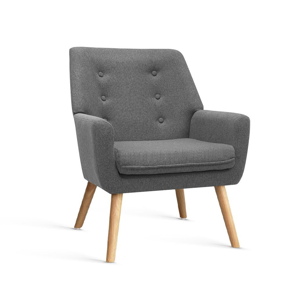 Fabric Feature Armchair - Grey - Homecoze