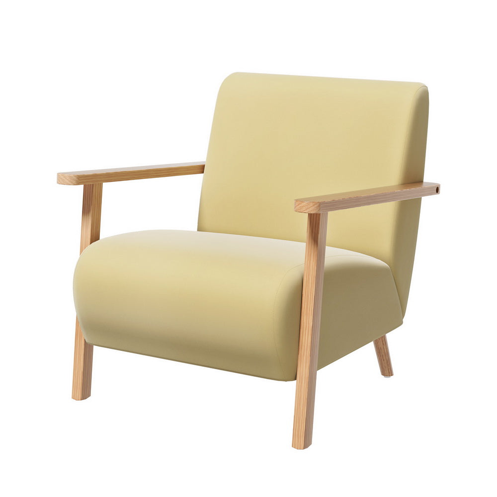 Low Set Accent Chair Velvet  Feature Armchair - Yellow - Homecoze