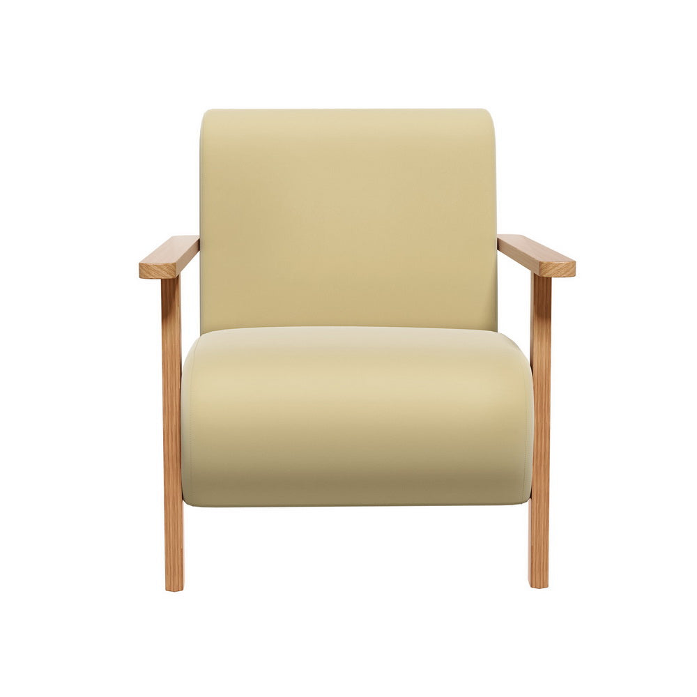 Low Set Accent Chair Velvet  Feature Armchair - Yellow - Homecoze