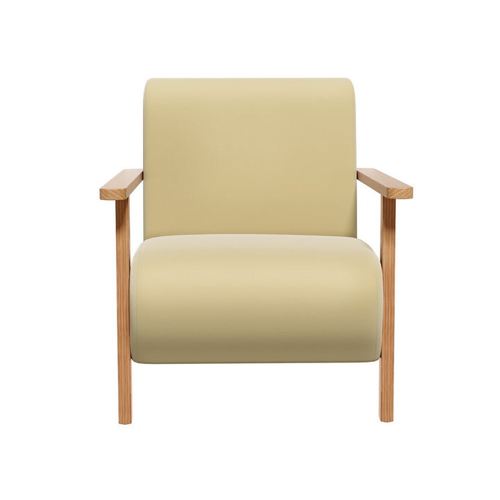 Low Set Accent Chair Velvet  Feature Armchair - Yellow - Homecoze